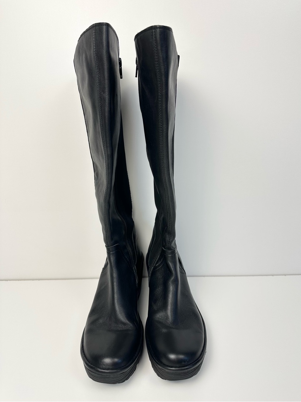 Fly London Yeve Knee High Leather Wedge Boots - Picture 6 of 11